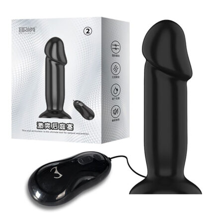 Plug anal Butt plug one love nest 2 em tpr com 12 modos de vibração, glande definida, controle remoto com fio