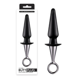 Plug Anal de Silicone Butt Plug Cone com alça de Metal - Nanma