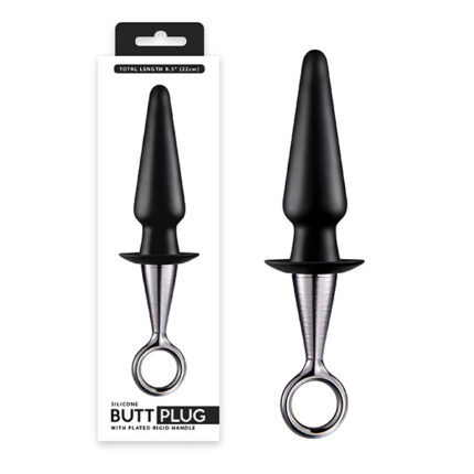 Plug Anal de Silicone Butt Plug Cone com alça de Metal - Nanma