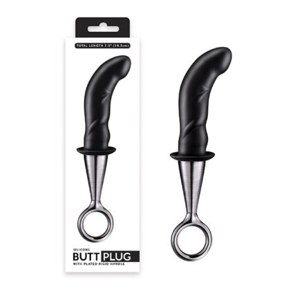 Plug Anal em Silicone Butt Plug Tortinho 19,5cm com alça de Metal - Nanma
