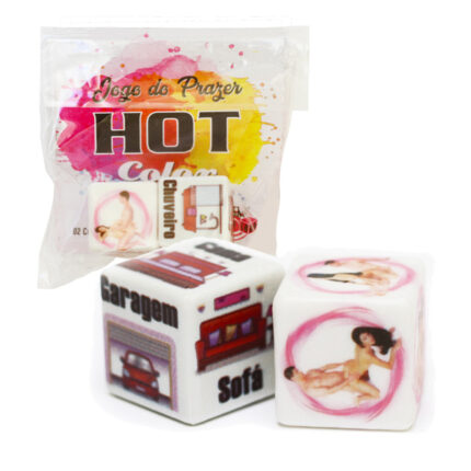 Dados Eróticos Jogo do Prazer Hot Color com 02 Dados - Adão e Eva