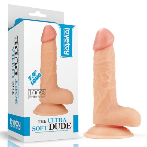 Pênis de borracha realístico dude i 18x3,6cm - lovetoy