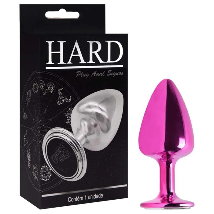Plug anal M Rosa linha de metal signos hard - Imagem 3