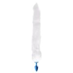 Plug Anal pequeno feito em Metal Azul com Rabo Longo Branco - Hard - Imagem 2