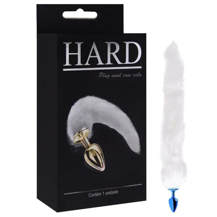 Plug Anal pequeno feito em Metal Azul com Rabo Longo Branco - Hard - Imagem 5