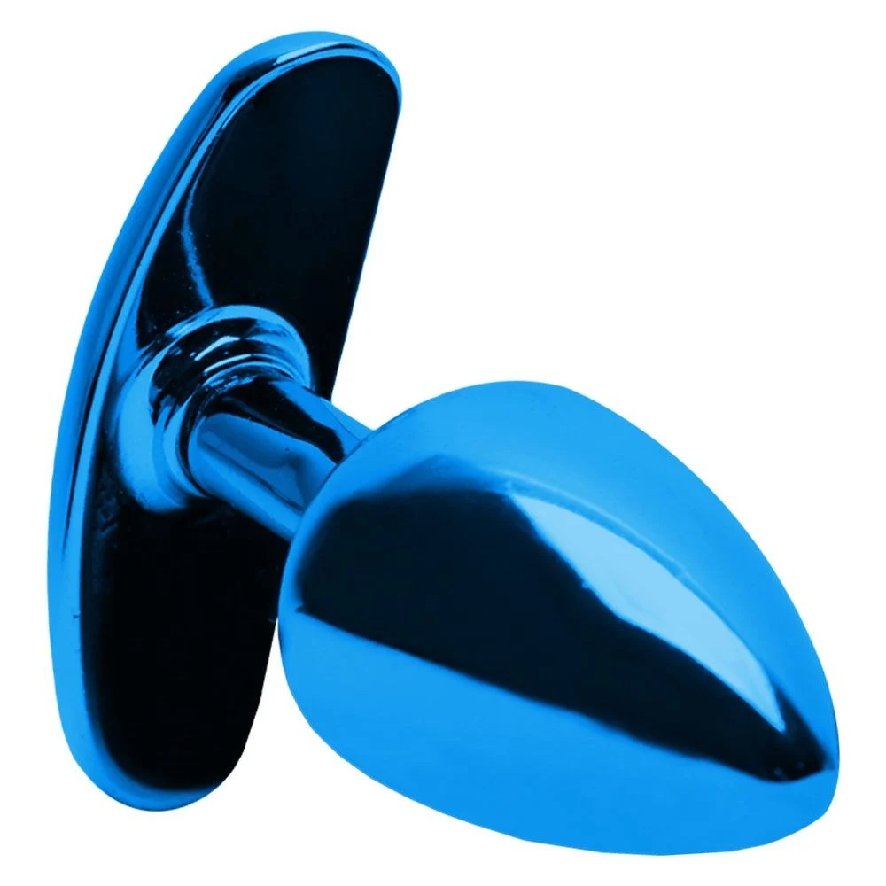 Kit Plug Anal Pequeno Em Metal Azul 4x1 – Linha Hard - Imagem 3