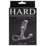 Hard - Massageador de próstata em metal com formato ergonômico e alça de segurança - 6,5 x 1,9 cm Rosa - Imagem 6