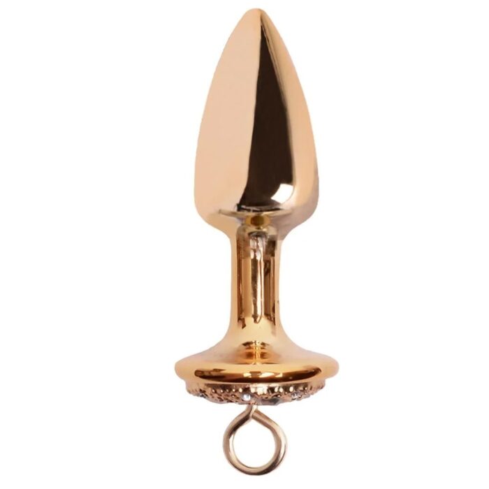 Kit algemas com plug anal Dourado cravejado com strass tamanho P hard - Imagem 4