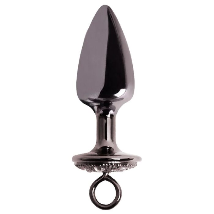 Kit algemas com plug anal Preto cravejado com strass tamanho P hard - Imagem 2