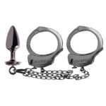 Kit algemas com plug anal Preto cravejado com strass tamanho P hard - Imagem 3