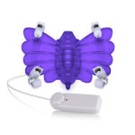 Estimulador de clitóris no formato borboleta com cerdas estimuladoras, vibração multivelocidade e controle remoto Lilás - Imagem 2