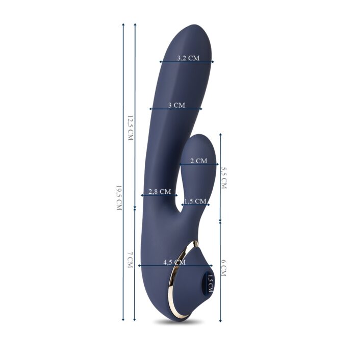 Vibrador e estimulador recarregável sensevibe mega rabbit - Imagem 3