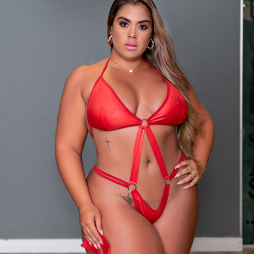 Alternative view of Body vermelho Plus size proibidão – Lingerie garota veneno