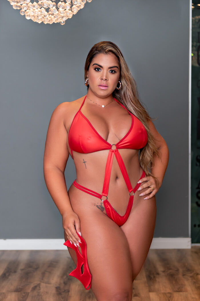 Body vermelho Plus size proibidão – Lingerie garota veneno - Imagem 2
