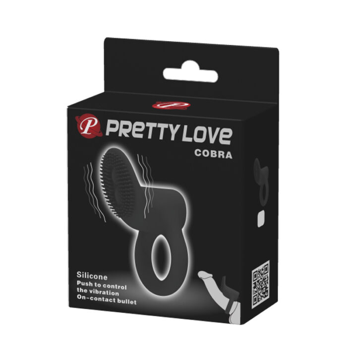 Pretty love cobra - anel peniano em soft touch com vibração única - 7,4 x 3,8 cm | cor: Preto - Imagem 5