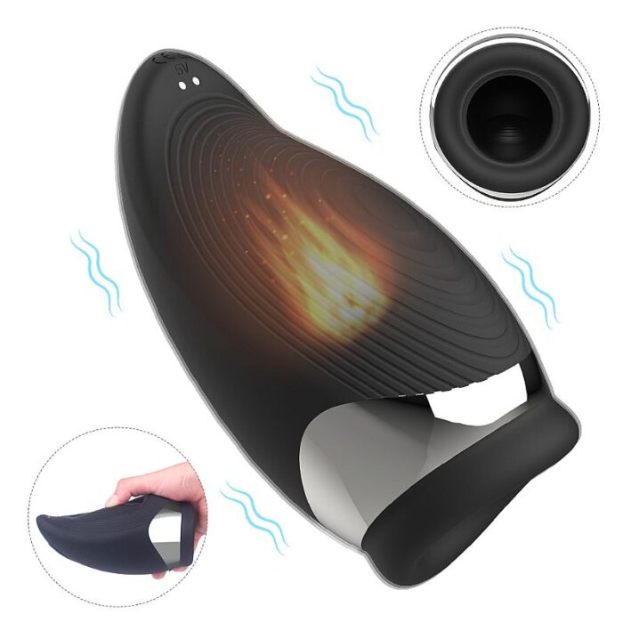 Masturbador no formato de concha com 9 modos de vibração, função aquecimento e carregamento via cabo usb - Atlanta - Imagem 7