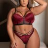 Conjunto Cropped Lingerie Em Renda E Tule Strappy Plus size - Deluxe