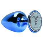 Plug de joia anal médio azul em metal com pedra - Hard signos - Imagem 11