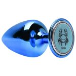 Plug de joia anal médio azul em metal com pedra - Hard signos - Imagem 9