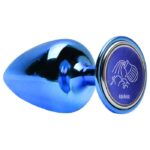 Plug de joia anal médio azul em metal com pedra - Hard signos - Imagem 8