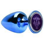 Plug de joia anal médio azul em metal com pedra - Hard signos - Imagem 14