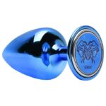 Plug de joia anal médio azul em metal com pedra - Hard signos - Imagem 5