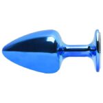 Plug de joia anal médio azul em metal com pedra - Hard signos - Imagem 4