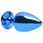 Plug de joia anal médio azul em metal com pedra - Hard signos - Imagem 3