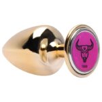 Plug M anal dourado signos em metal com pedra hard - Imagem 13