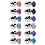 Plug M anal cromado signos em metal com pedra hard - Imagem 2