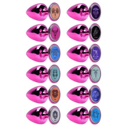 Plug anal M Rosa linha de metal signos hard