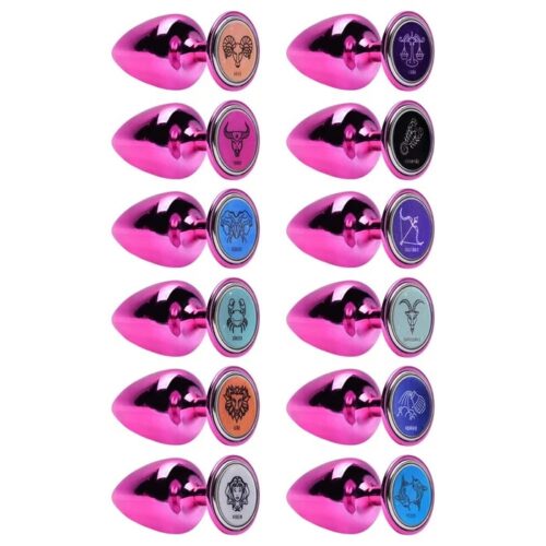 Plug anal M Rosa linha de metal signos hard