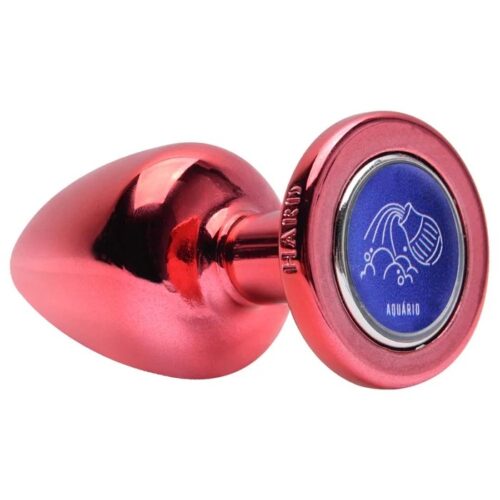 Alternative view of Plug g anal vermelho signos em metal com pedra hard