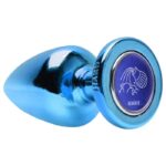 Plug g anal azul signos em metal com pedra hard - Imagem 4