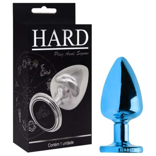 Alternative view of Plug g anal azul signos em metal com pedra hard