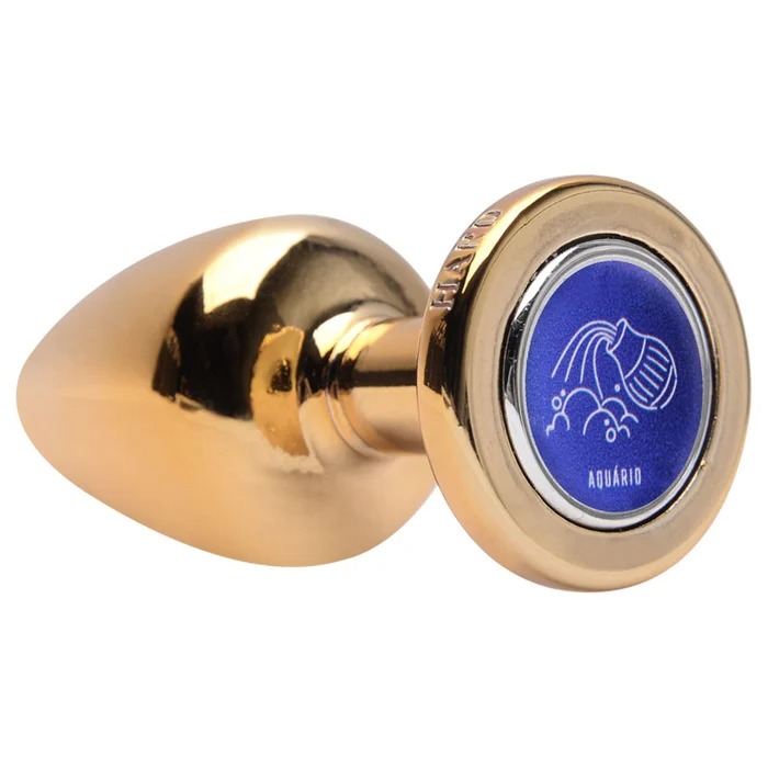 Plug anal de metal Dourado tamanho G linha signos hard - Imagem 2