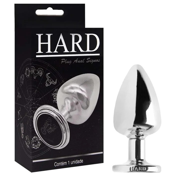 Plug anal de metal cromado tamanho G linha signos hard - Imagem 4