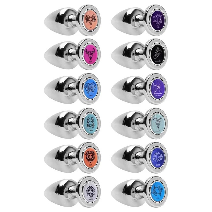 Plug anal de metal cromado tamanho G linha signos hard