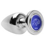 Plug anal de metal cromado tamanho G linha signos hard - Imagem 2