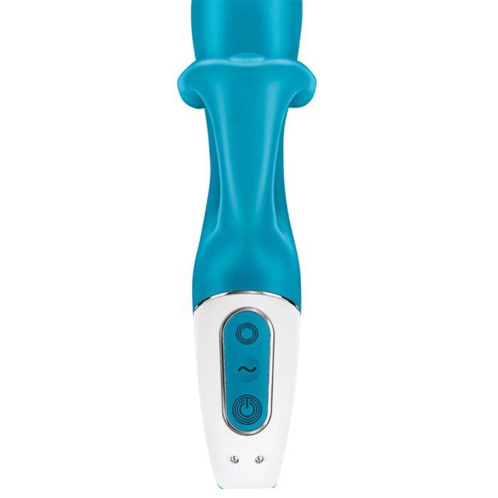 Satisfyer embrace me Azul - Vibrador estimulador de clitóris e ponto g com motor duplo, 12 modos de vibrações potentes - Imagem 4