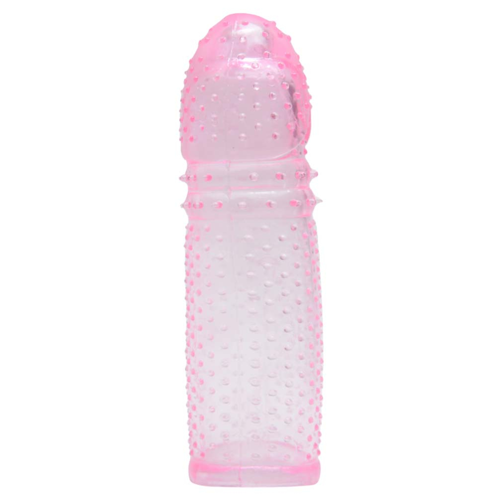 Capa peniana expansora com glande que aumenta a espessura e estimulador de clítoris cor: rosa - La pimienta - Imagem 2