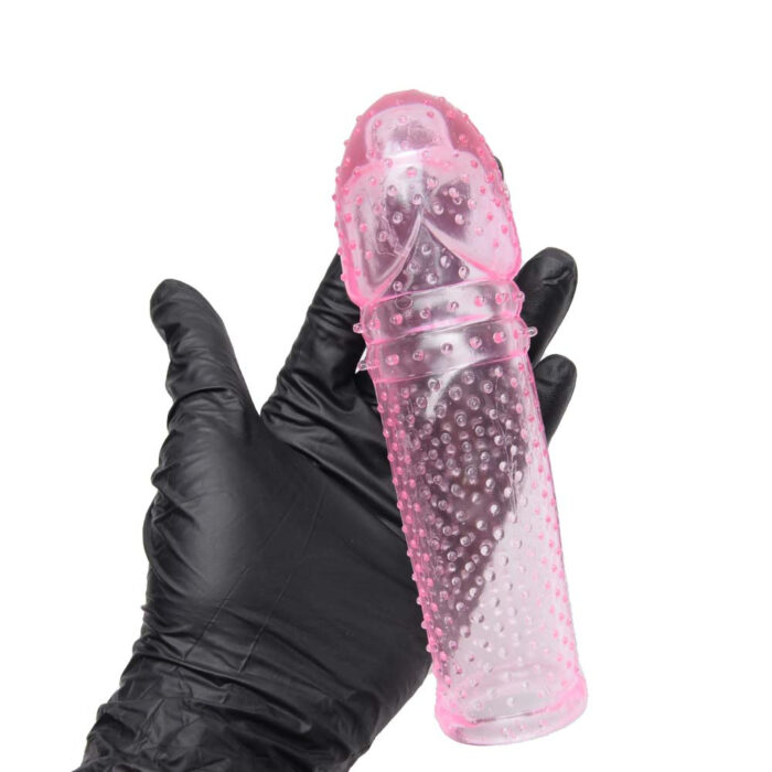 Capa peniana expansora com glande que aumenta a espessura e estimulador de clítoris cor: rosa - La pimienta - Imagem 3