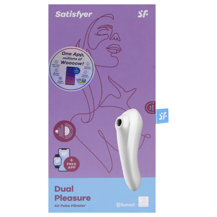 Estimulador 2 em 1 recarregável com 11 intensidades de sucção e vibração - Satisfyer dual pleasure | cor: branco - Imagem 7