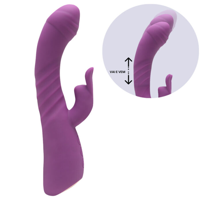 Vibrador Ponto G E Clitóris Vai E Vem Com 7 Modos Vibrações Nv Toys | Cor: Roxo - Imagem 2