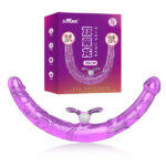 Vibrador sexual de cabeça dupla de 35 cm, dupla penetração, estimulação dupla, pênis duplo