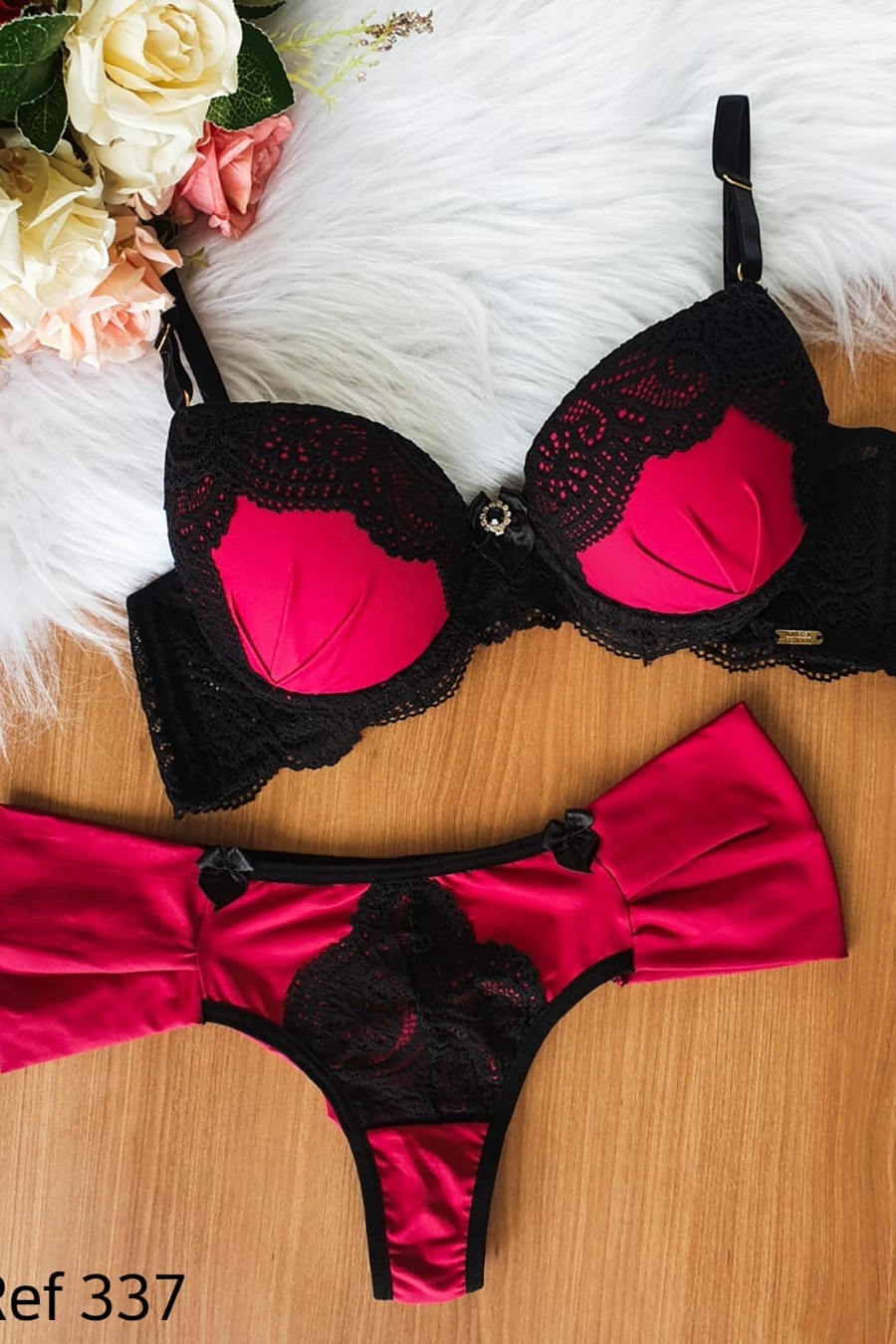 Conjunto lingerie desejo delicado com bojo e calcinha fio duplo em microfibra - Imagem 4