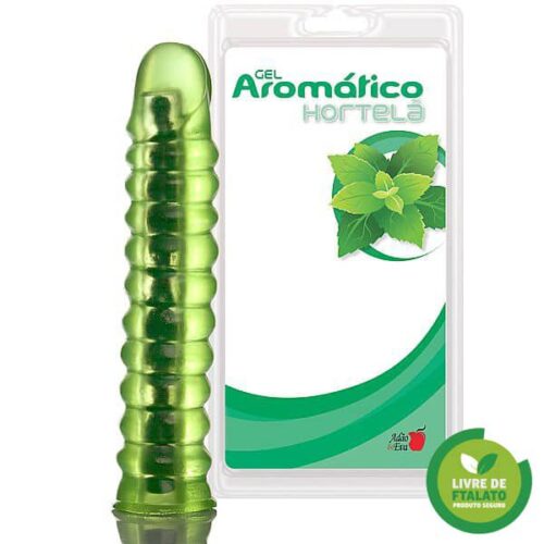 Prótese articulada com formato de pênis em gel cyclic com aroma de hortelã - 23 x 3,5 cm