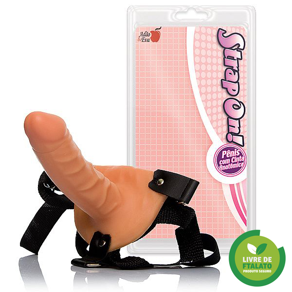 Cinta Peniana Ajustavél com base triangular 15x3,5cm na cor pele