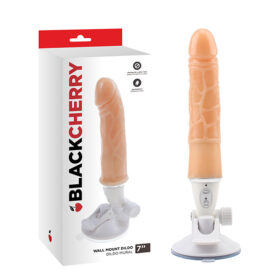 Pênis realístico com ventosa na base e 12 modos de vibração 15x3cm - Black cherry wall mount dildo 7