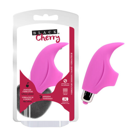Vibrador de Dedo Rosa com 7 Modos de Vibração - Black Cherry